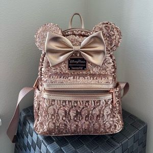 NWT Rose Gold Sequin Loungefly